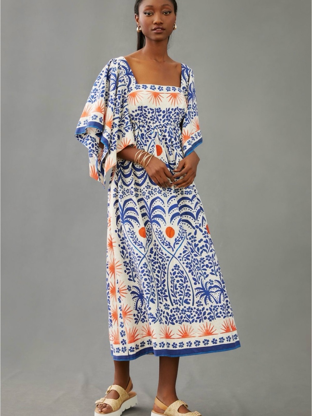 FARM Rio Afternoon Breeze Caftan Midi Dress Size XS New with Tags-Flaw